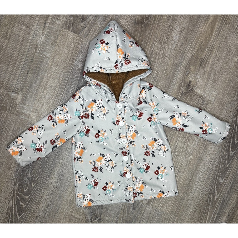 Toddler Girls Floral Multicolor Lightweight Jacket Coat Hooded Sz 4T School Fall